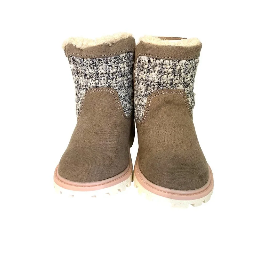New Dr. Scholl's Kendal Toddler Girl Size‎ 5 Faux Suede & Sherpa Ankle Boots